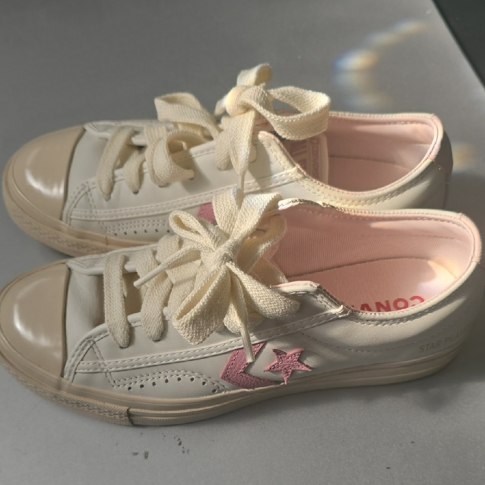 Converse Star Player Womens Sneakers Cream and White Star Player